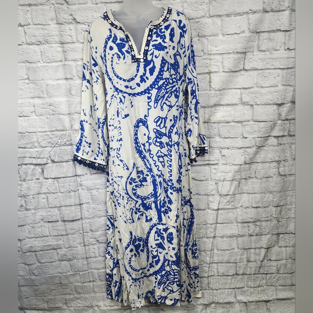 Soft Surroundings Embellished Kaftan Maxi Dress